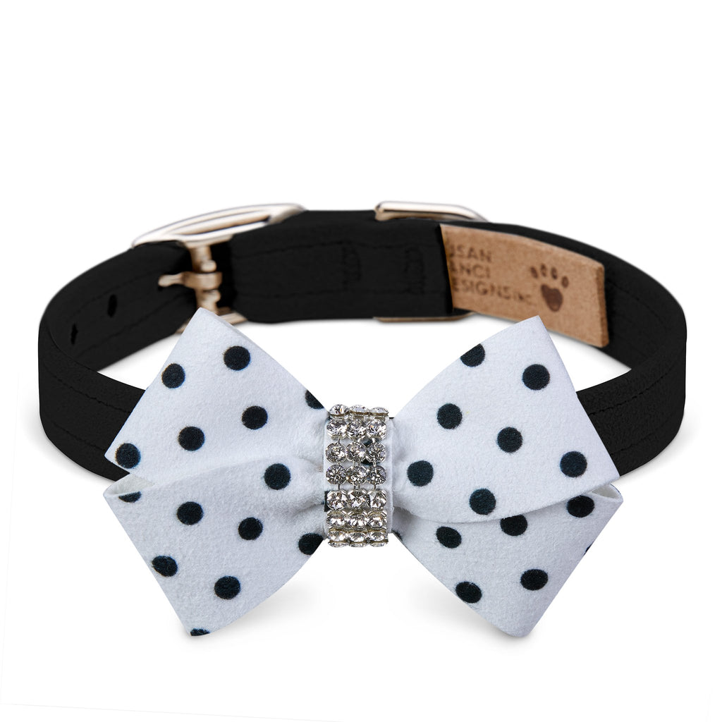 Black and White Polka Dot Nouveau Bow Collar