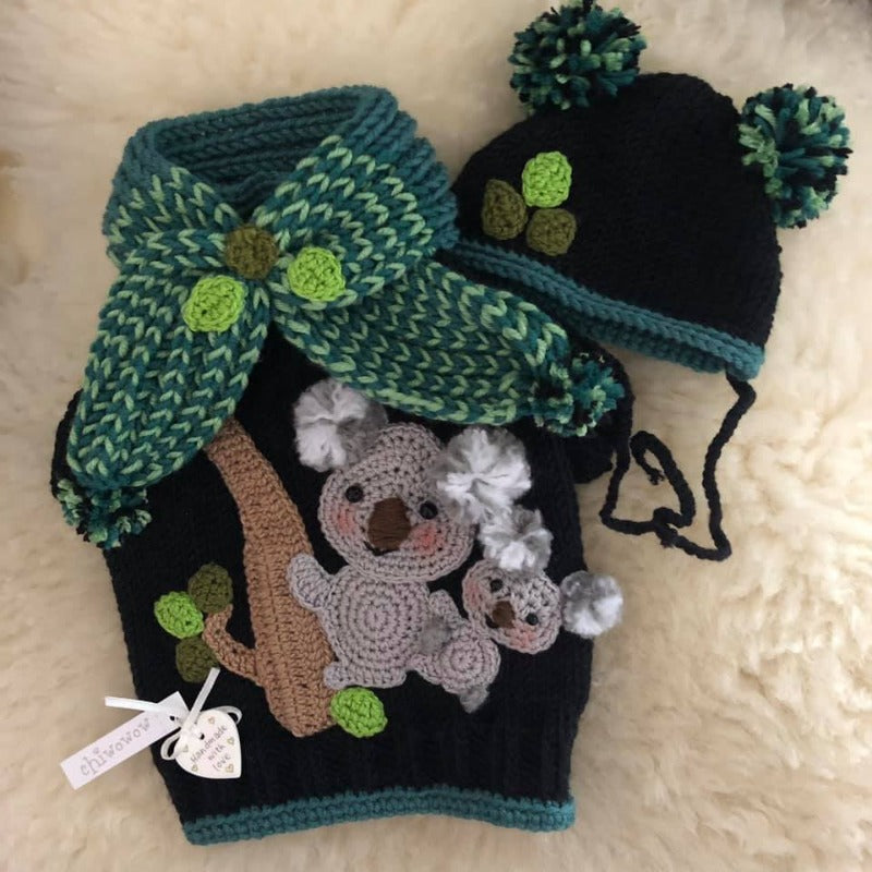 'Ive Got My Very Own Koala Bears!' Sweater and Hat Set