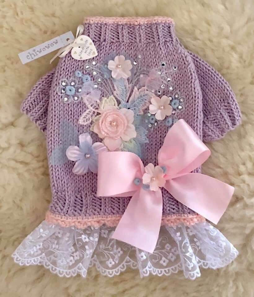 Lavendar and Roses Sweater Dress