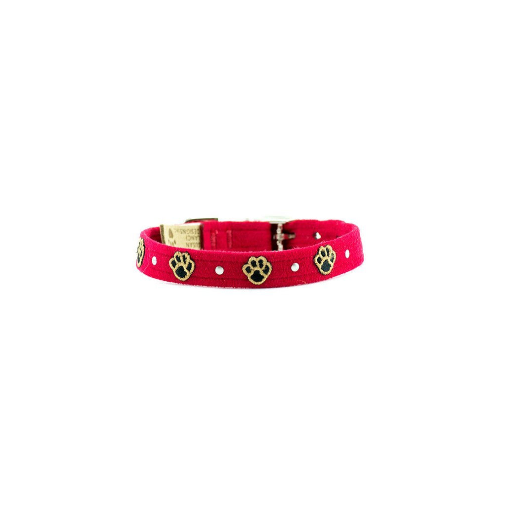 Embroidered Paws Collar with Studs