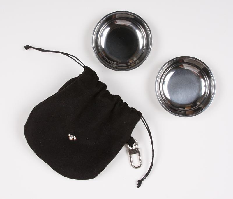 Black Travel Pouch with Bowls