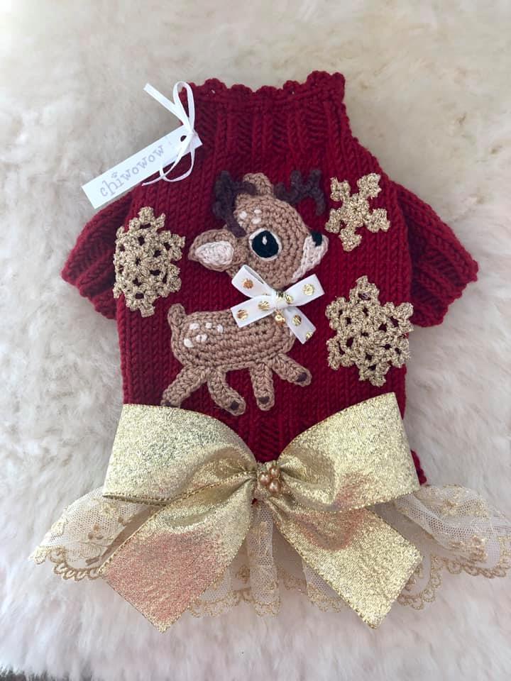 Reindeers and Ribbons Sweater Dress