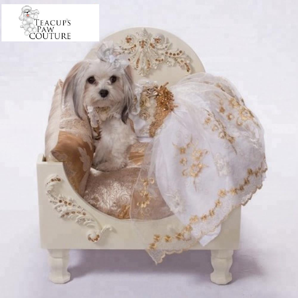 Athena Hand Crafted Luxury Couture Dog Bed