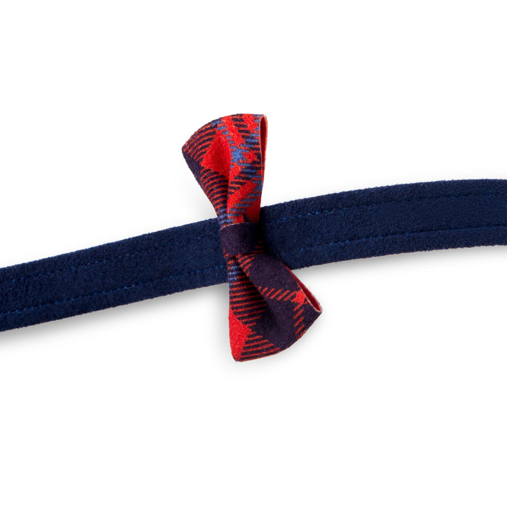 Scotty Leash Chestnut Plaid Bow Tie
