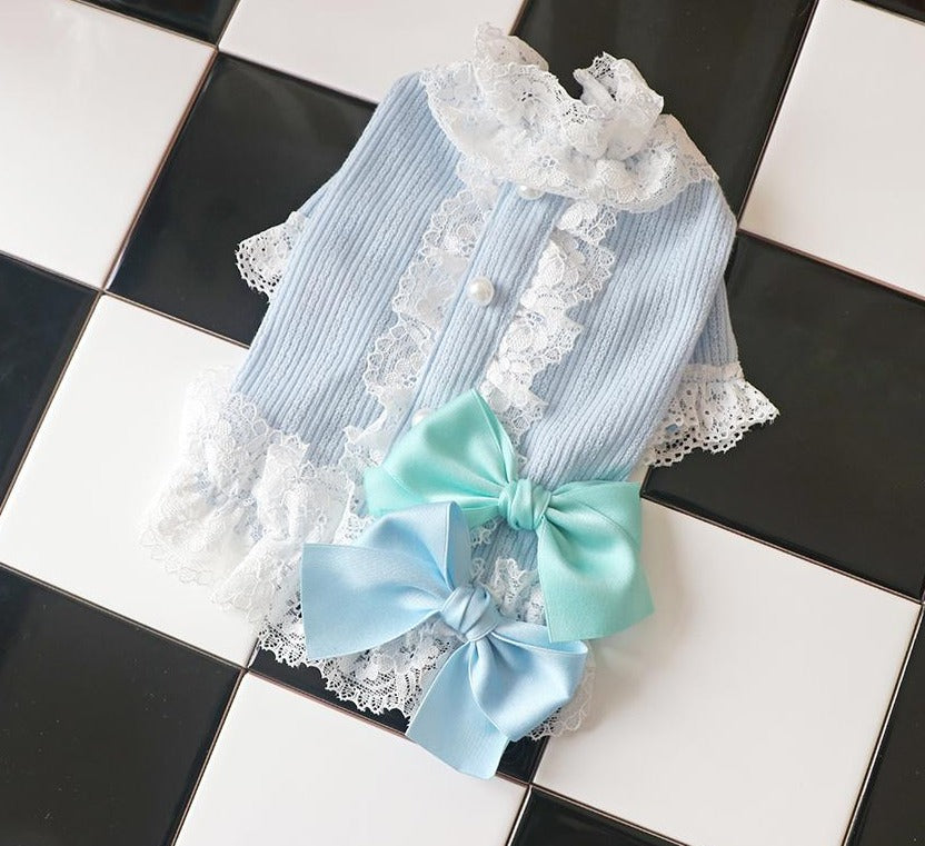 Wooflink Bow Pearl Lace Top