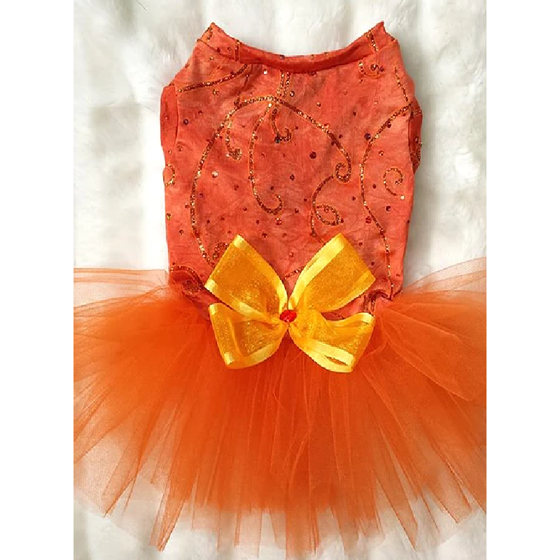 Tangerine Glitter Tutu Dress