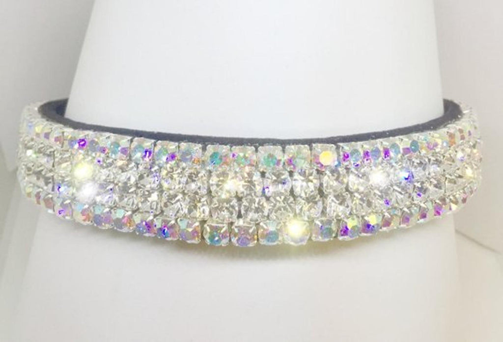 Black Velvet Firey Glow Diamonds & Aurora Collar