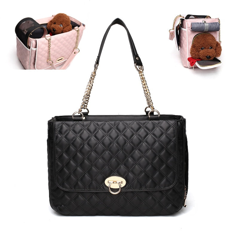 tweed Chanel dog carrier designer inspired luxury pet bag